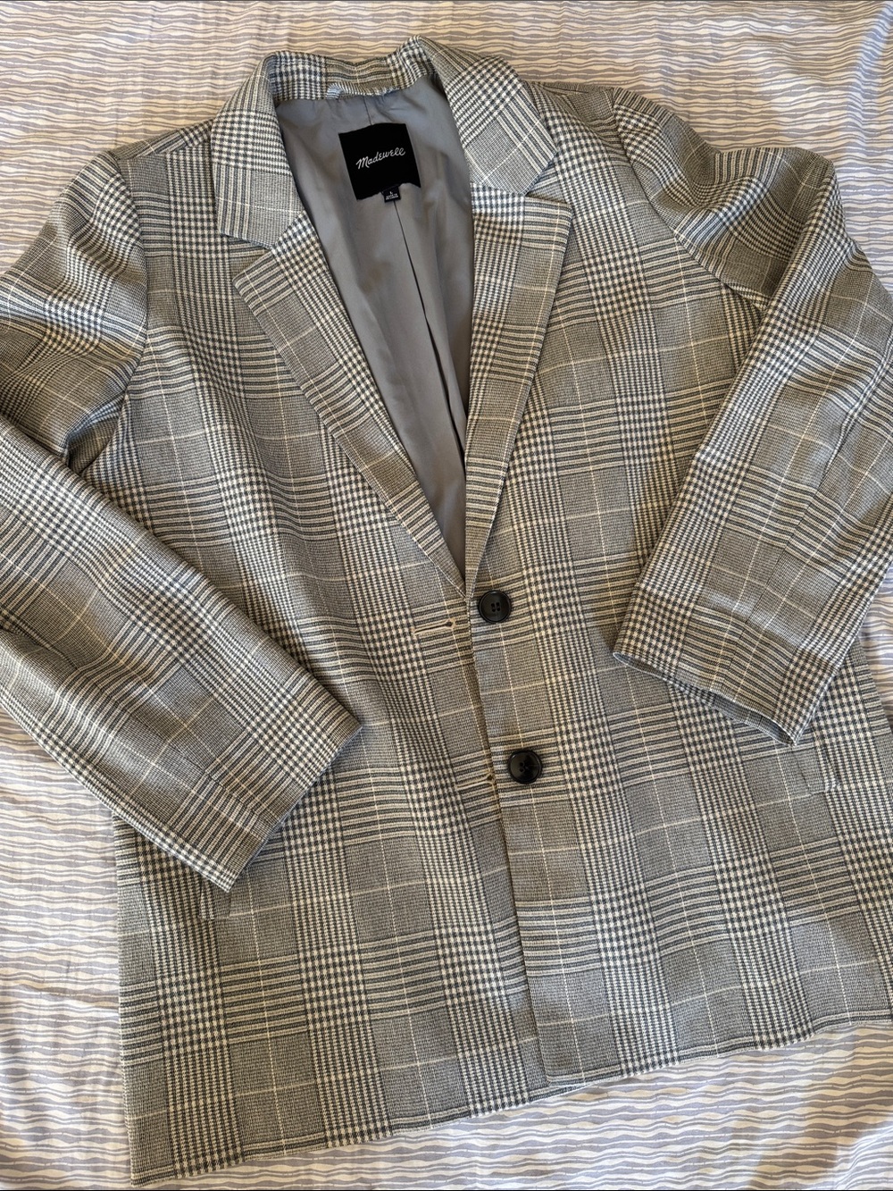 Madewell Gray Plaid Blazer women